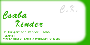 csaba kinder business card